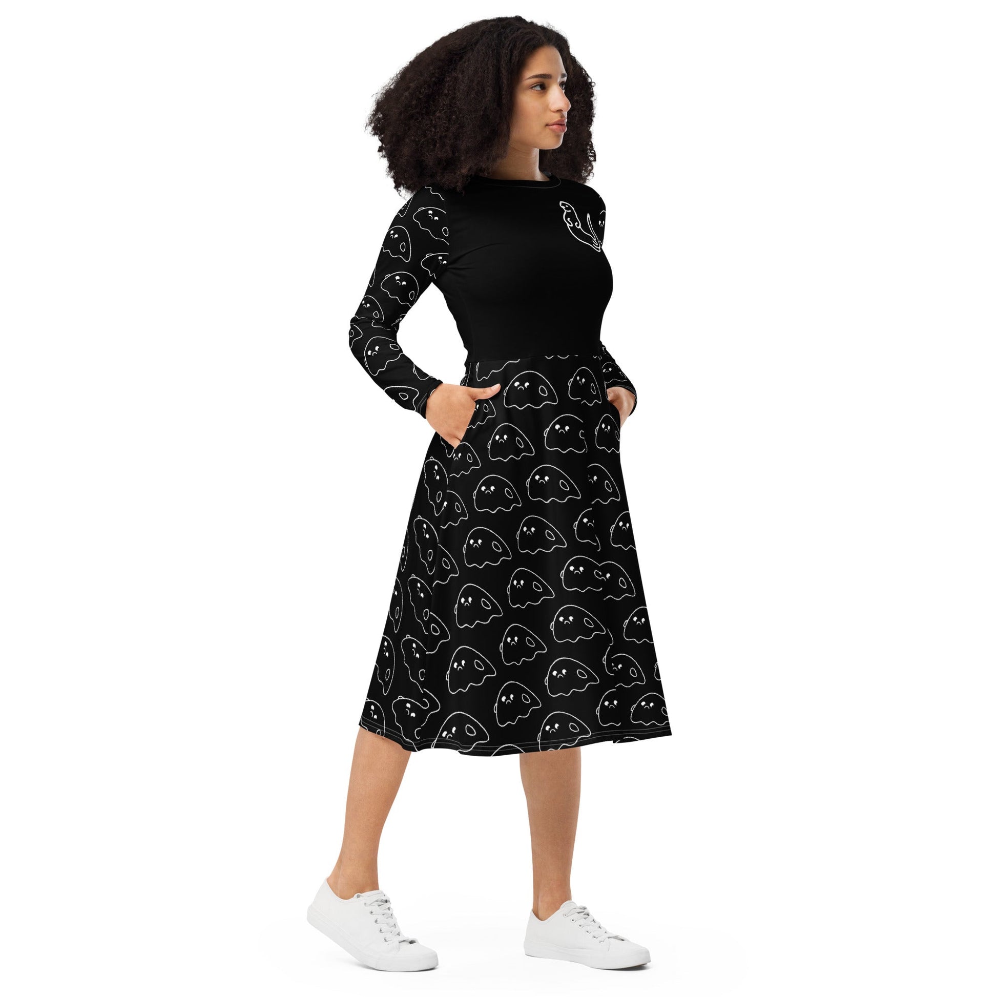 Otter long sleeve midi dress (Gemo) - Otter