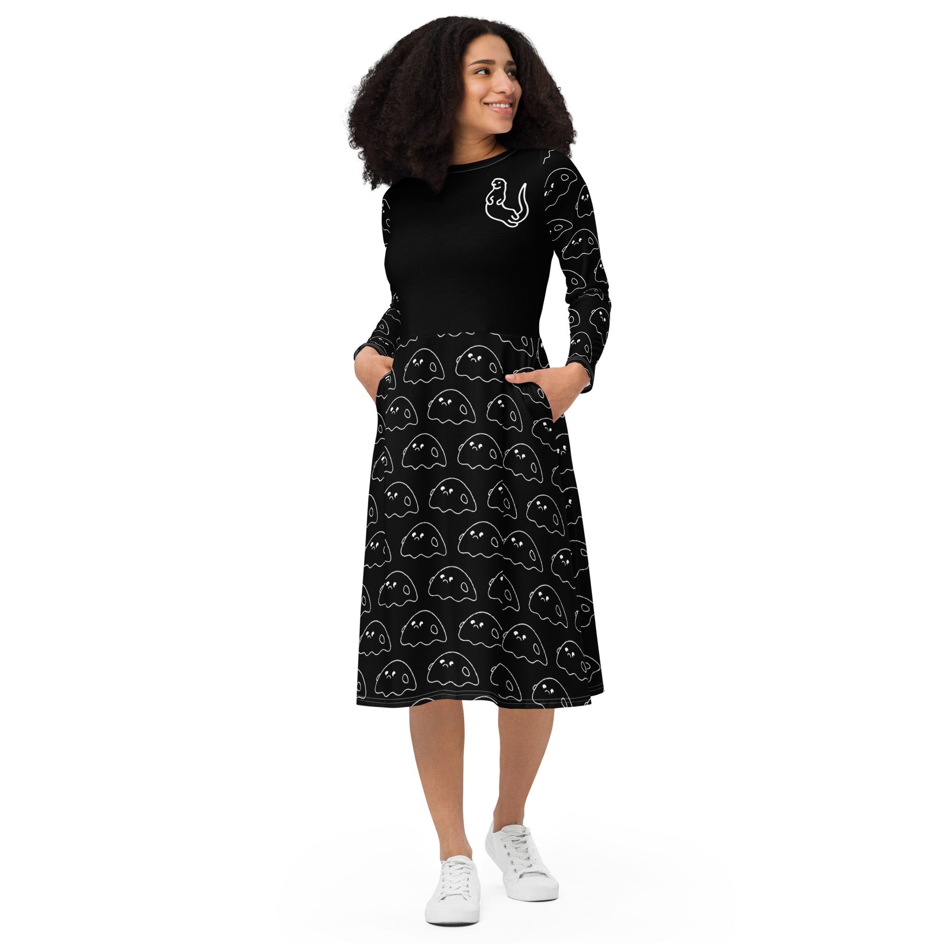 Otter long sleeve midi dress (Gemo) - Otter