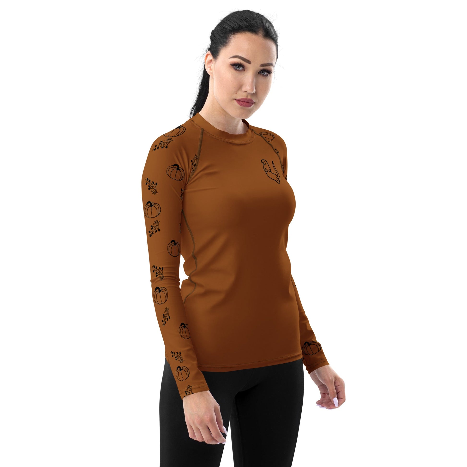 Otter Pumpkin Women's Rash Guard - Otter