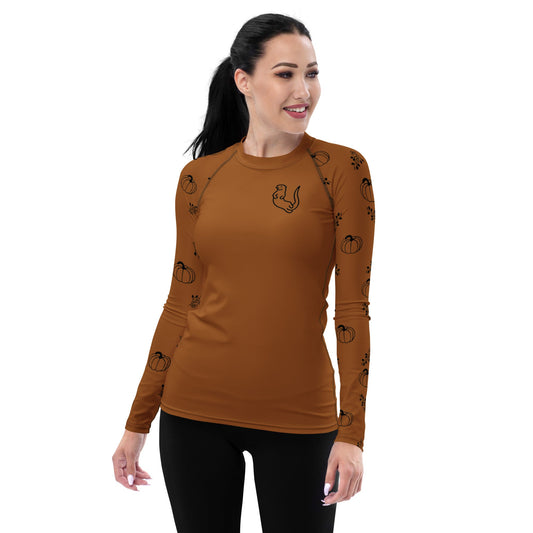 Otter Pumpkin Women's Rash Guard - Otter