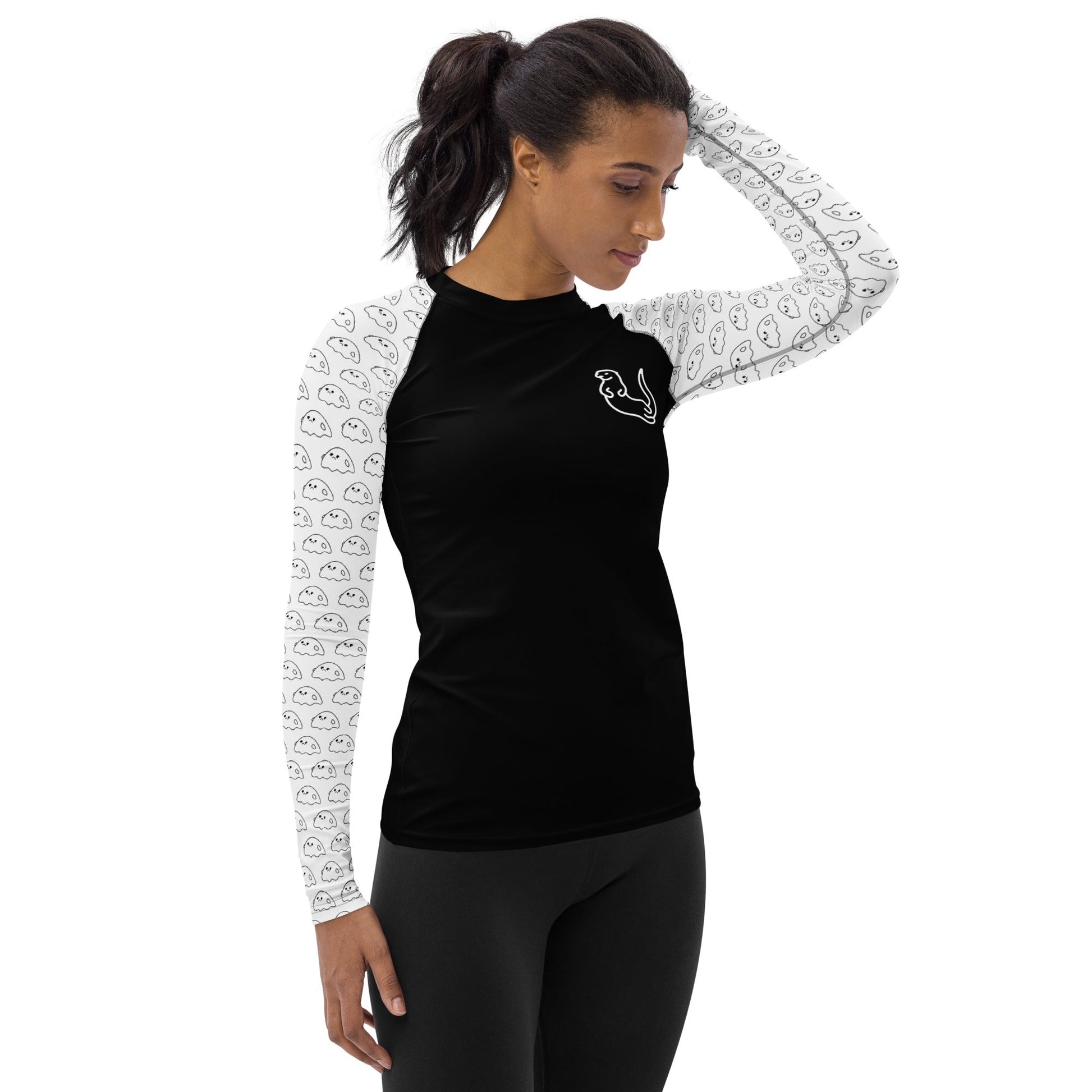 Otter Women's Rash Guard (Gemo) white sleeve - Otter