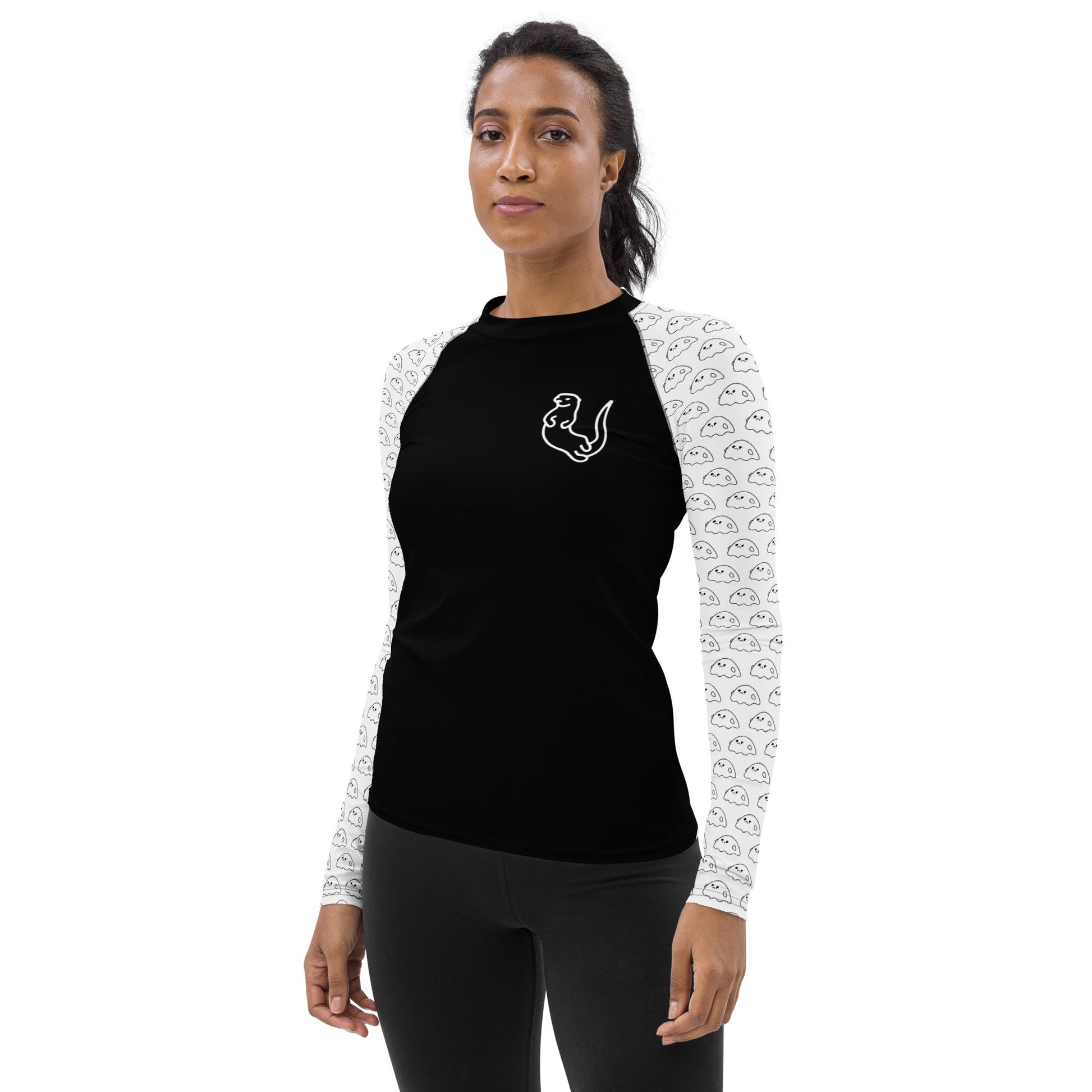 Otter Women's Rash Guard (Gemo) white sleeve - Otter