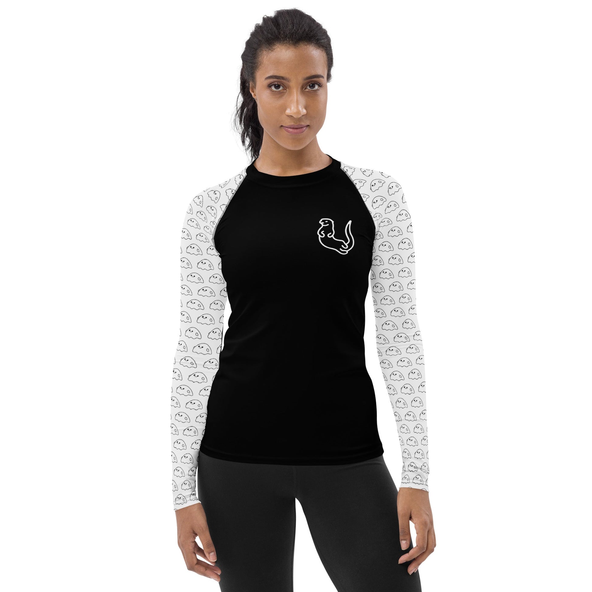 Otter Women's Rash Guard (Gemo) white sleeve - Otter